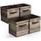 Sorbus 11" Brown Wood Pattern Foldable Storage Cubes, 4ct.
